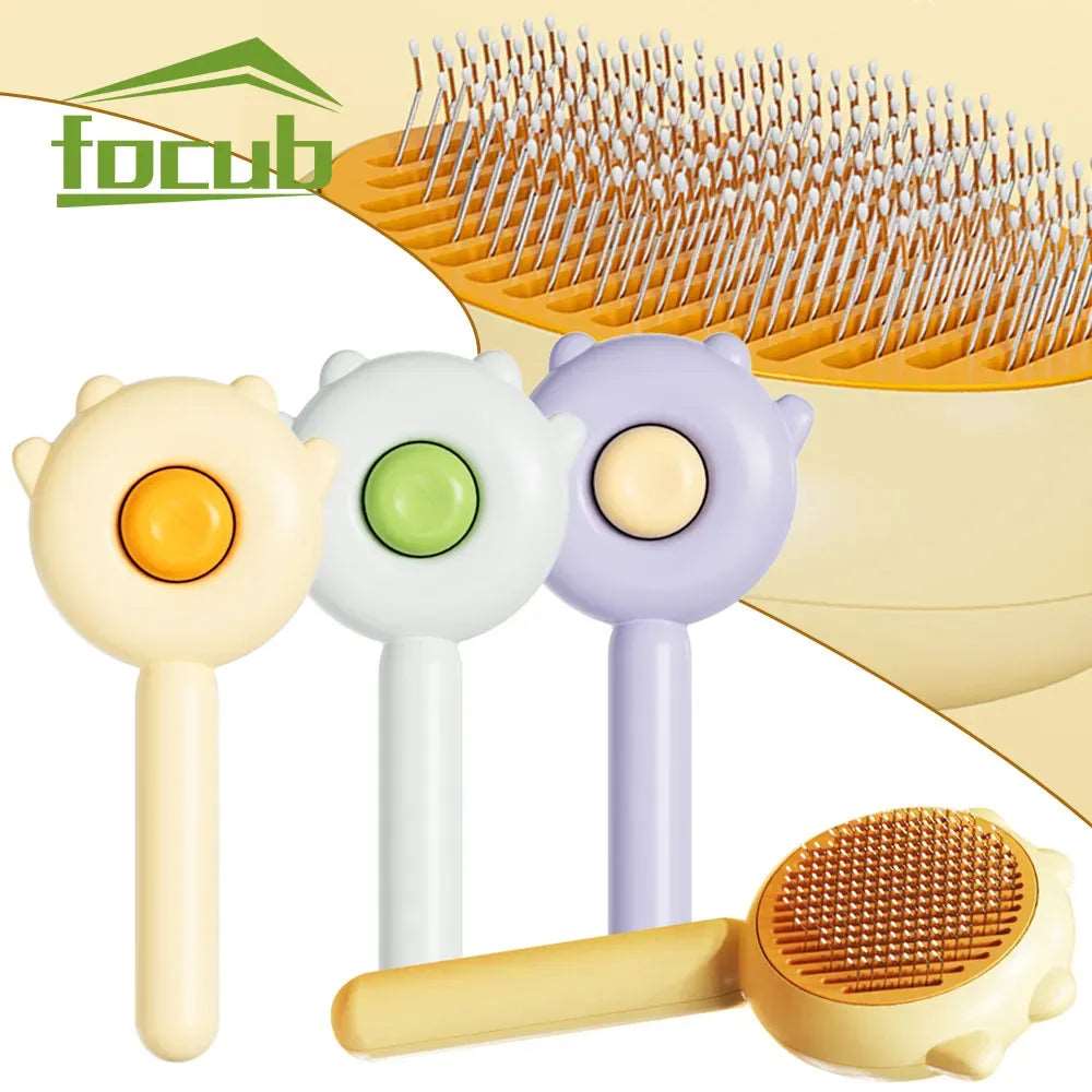 1/2Pcs Pet Hair Removal Brush Grooming Comb Self Cleaning