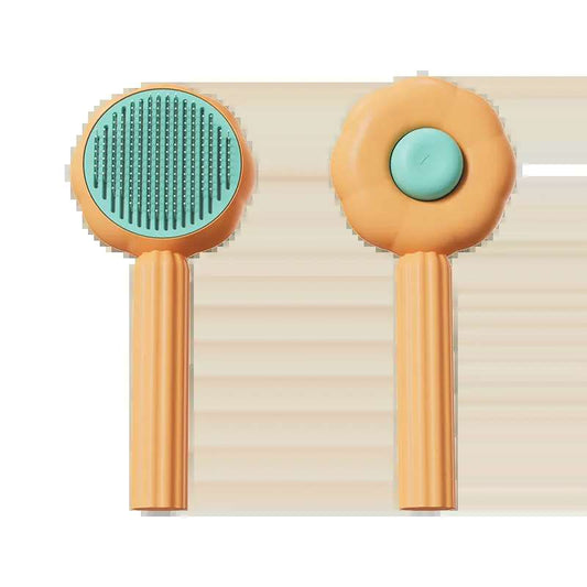 Sunflower Pet Comb - Self-Cleaning Needle Brush for Cats