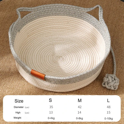 Handwoven Cotton Rope Cat Bed