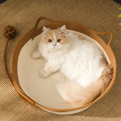 Handwoven Cotton Rope Cat Bed