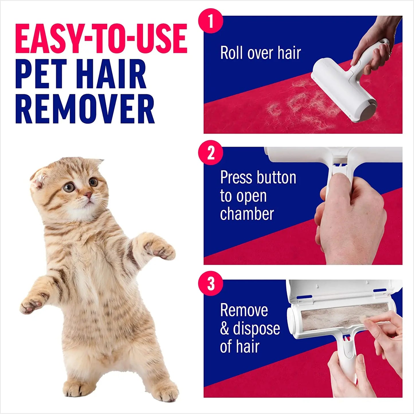 Self-Cleaning Pet Hair Remover Roller