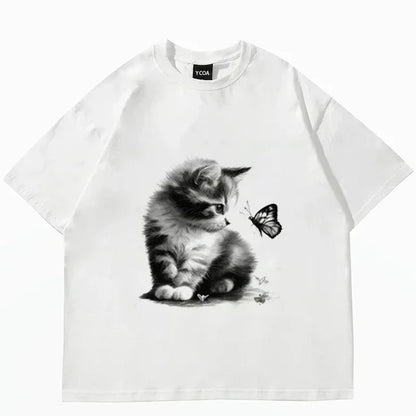 Cute Cat Print T-Shirt