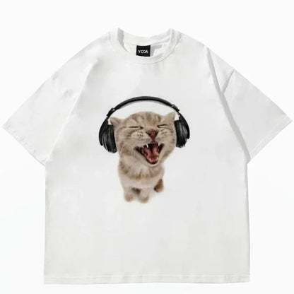 Cute Cat Print T-Shirt