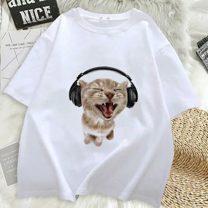 Cute Cat Print T-Shirt